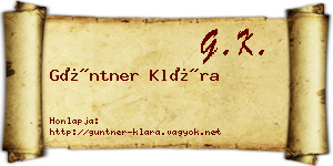 Güntner Klára névjegykártya